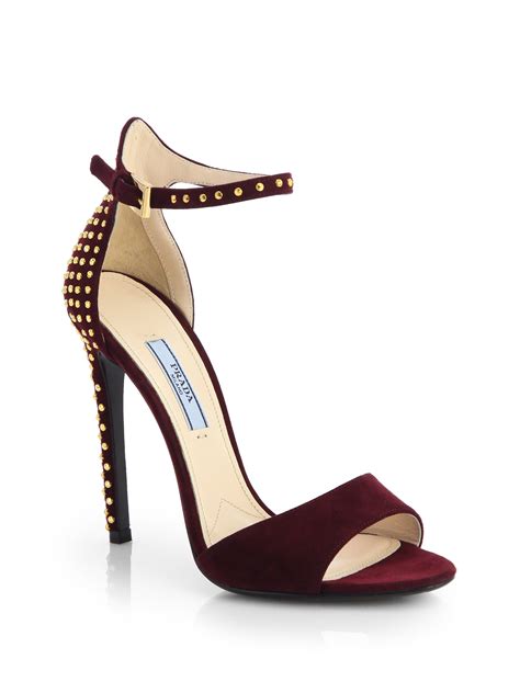 prada suede ankle strap platform sandals|designer prada flat sandals.